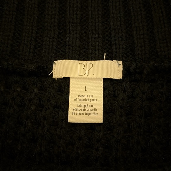 BP. by Nordstrom Partly off the Shoulder Knit-Like Waffle Navy Sweater l Large - Picture 5 of 9